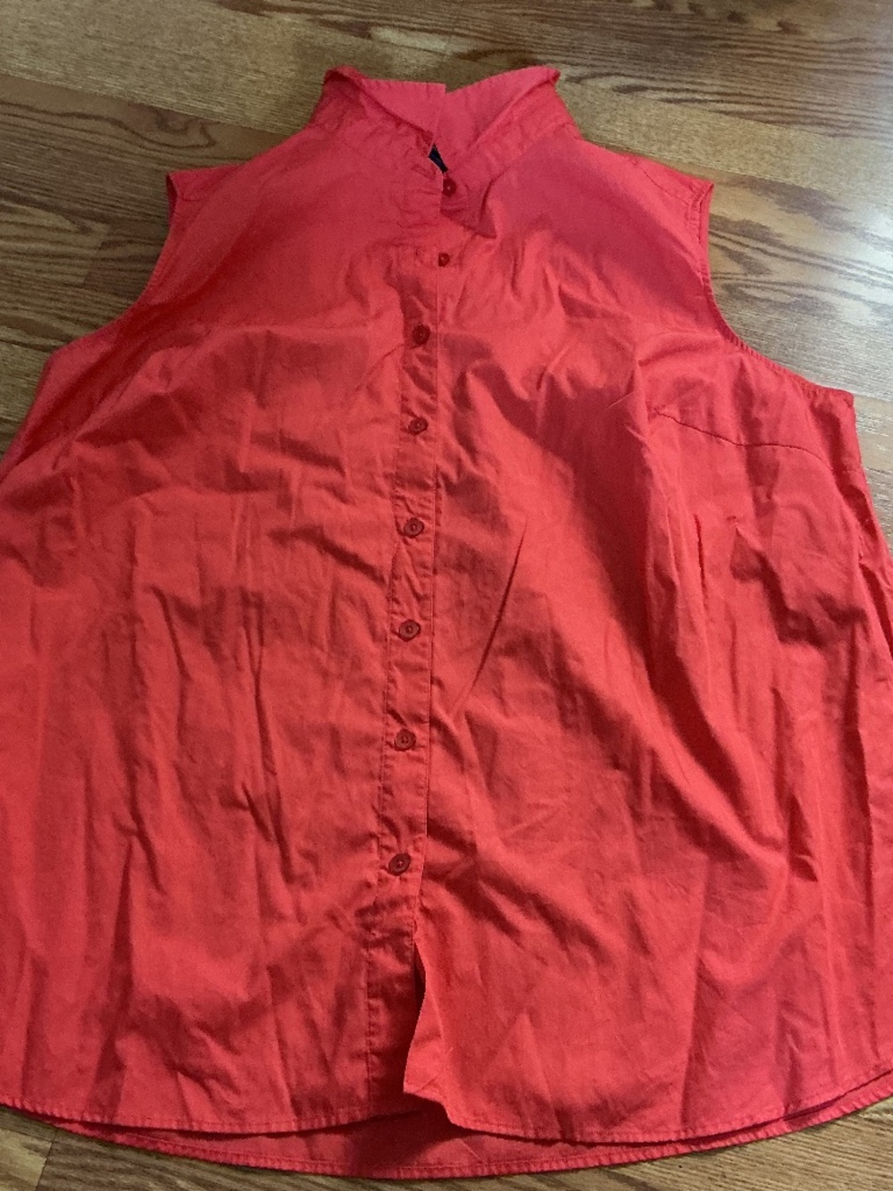 Roaman's Orange Sleeveless Button Down Blouse Size 26W